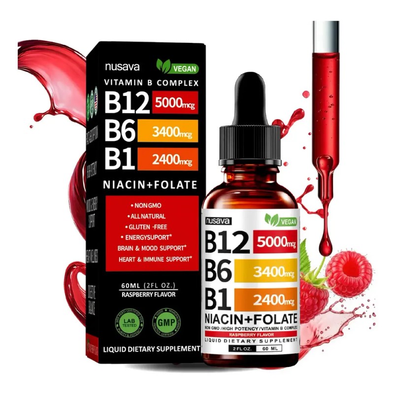 Elfleaf Nusava Vitamina B12,b6 Y B1 Gotas Liquidas 60ml, Complejo