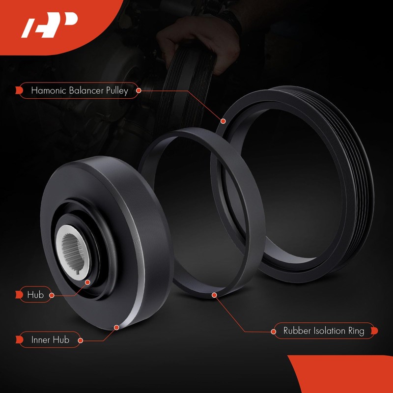 A-Premium Engine Harmonic Balancer Crankshaft Pulley Compatible with Ford EcoSport