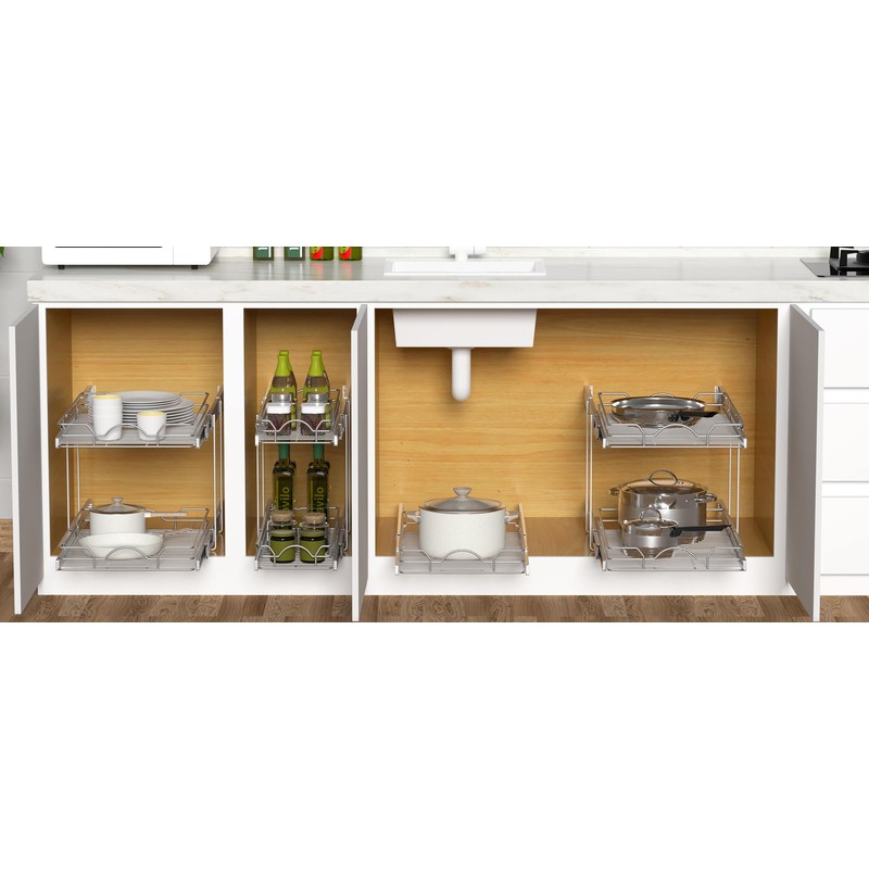 OCG 2 Tier Pull Out Cabinet Organizer (21.5" W x