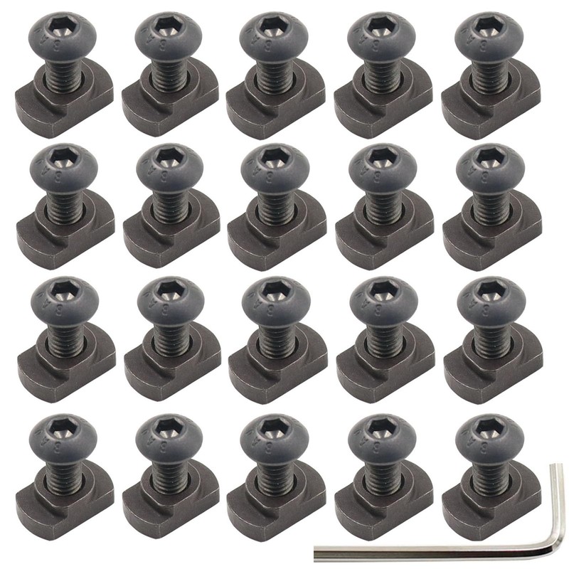 24 Pack Mlok T-Nuts & Screws Replacement Sets M4 Steel,