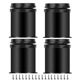 TamBee Furniture Cabinet Metal Legs Adjustable Stainless Steel Kitchen Feet Round Black 50 x 60 x 80mm Pack of 4