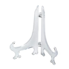 TRIPAR Frosted Plastic Display Stand - 7" | Perfect for Books, Plates, Photos & More | Lightweight Folding Display Holder |