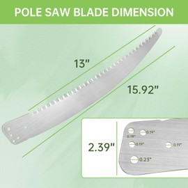 Pole Saw Blade Replacement for Fiskars Pruning Saws & Tree Pruners, 15 Inch High-Speed Steel Tree Trimmer Saw Blade for Extendable Tree Pruner Garden Branch Cutting Tool Parts