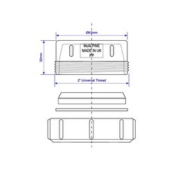 McAlpine Z23U Multifit Universal 50mm 2" Waste Pipe End Cap Blank Off
