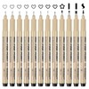Svalor Fineliners Pens, 12 Piece Micron Fine Liner Pens Black