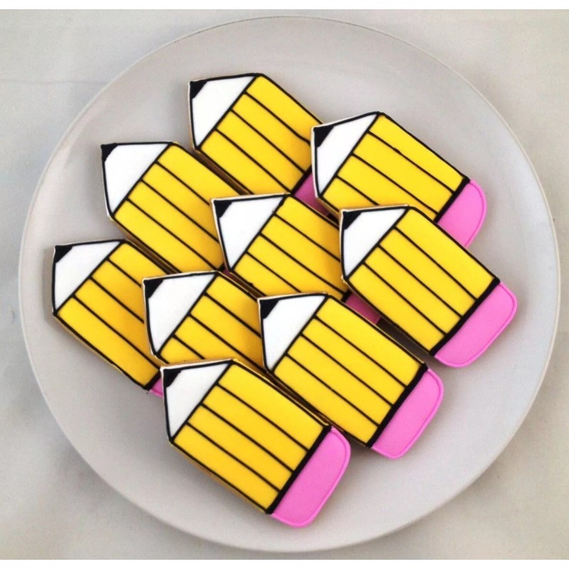 Unbranded Chubby Crayon 4.5'' Cookie Cutter Pencil Metal School Teacher