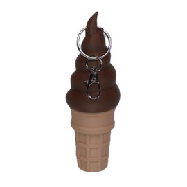 KeyChain Ice Cream Cone Lip Balm - lipstick Keychain – Cute Holder with Twist-Off Lid | Travel Lip Balm Keyring | Multiple Colors (Chocolate)