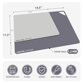 Plastic Cutting Boards for Kitchen, WK Flexible Cutting Board Set of 6, Non Slip Cutting Mats with Hole, BPA Free, Dishwasher Safe, Multi Size
