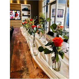 New Creations Fabric & Foam Inc, Chiffon Table Runner Extra Long, Wedding Runners, Holiday Table Runners, Long Table Runners, (Neon Green, 14" Wide x 180" Long)