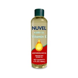 Nuvel Aceite Corporal con Vitamina E y Aceite de Coco 188ml | Hidratante Antioxidante para Piel Seca y Opaca | Body Oil de Rápida Absorción para Brillo Natural