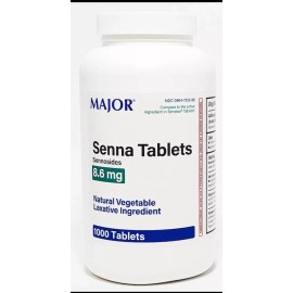 Major Senna 8.6mg Laxative Tablets 1000ct -Expiration Date 01-2027