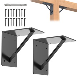 TAYORY 2 Pcs Shelf Brackets, 6"x 6"x 5" L Right Angle Brackets, L Bracket, for l Brackets for Wood, Pergola,Gazebo,Furniture Reinforcement, etc.