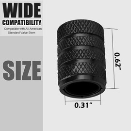 Dsycar Corrosion Resistant Valve Stem Caps - 12 Pack Aluminum Alloy Tire Valve Caps with Plastic Liner, Universal Tire Stem Cap Covers for Car, Truck, Motorcycle and Bike