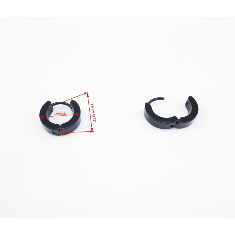 yueton 5 Pairs Men Unisex Stainless Steel Small Hoop Earrings