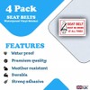 4-Pack Seat Belt Must Be Worn Stickers - Seatbelt Waterproof