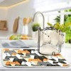 Cute Animal Cat Pattern Dish Drying Mat Microfiber Ultra Absorbent