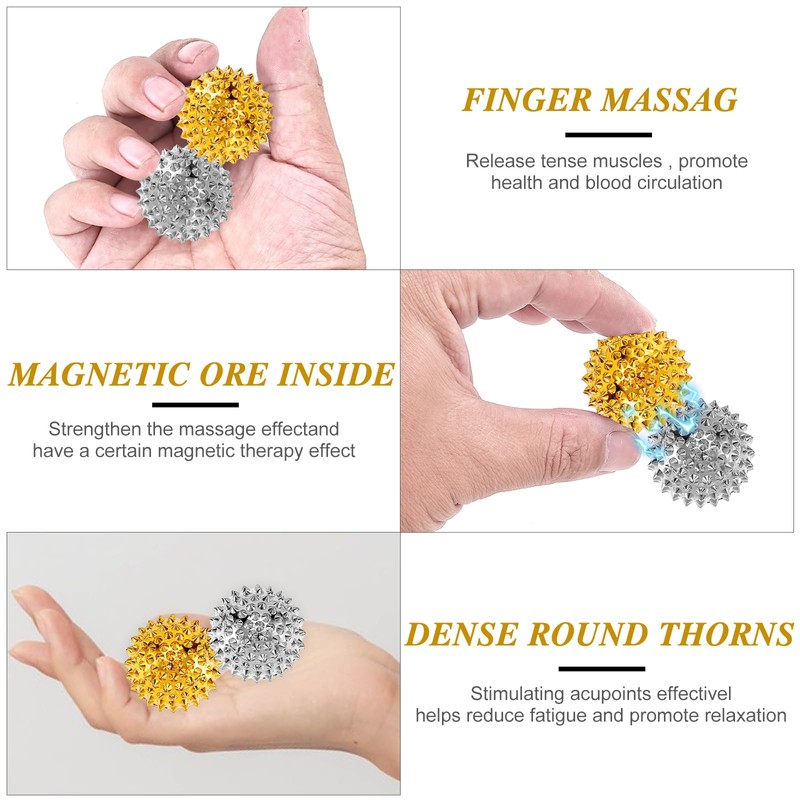 2Pcs Stachelige sensorische magnetische Akupressurbälle