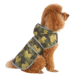 Dog Raincoat with Hood and Leash Hole, Waterproof Dog Rain Jacket Medium Size, Reflective Dog Raincoats for Medium Dogs