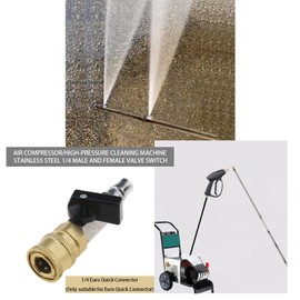 Compressed Air Quick Release Coupling Pneumatic Ball Valve Dosing Valve Shut-off Valve 1/4 Inch with Plug Nipple 1/4 Inch and Coupling Box 1/4 Inch