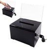 Black Acrylic Suggestion Box with Lock, Charity Collection Box, Donation