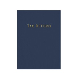 Carpetas de declaración de impuestos de lino con textura azul marino y dorado, 25 carpetas de documentos de negocios, 9 x 12 pulgadas, moderna...     