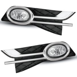 AUTOWIKI Fog Lights Lamp Assembly For Honda Odyssey 2014 2015 2016 2017 Driver Passenger Replacement(Clear Lens)