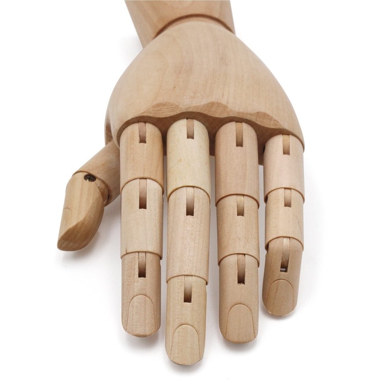 Paintersisters Link hand, 18 cm, right, wooden hand, movable, model