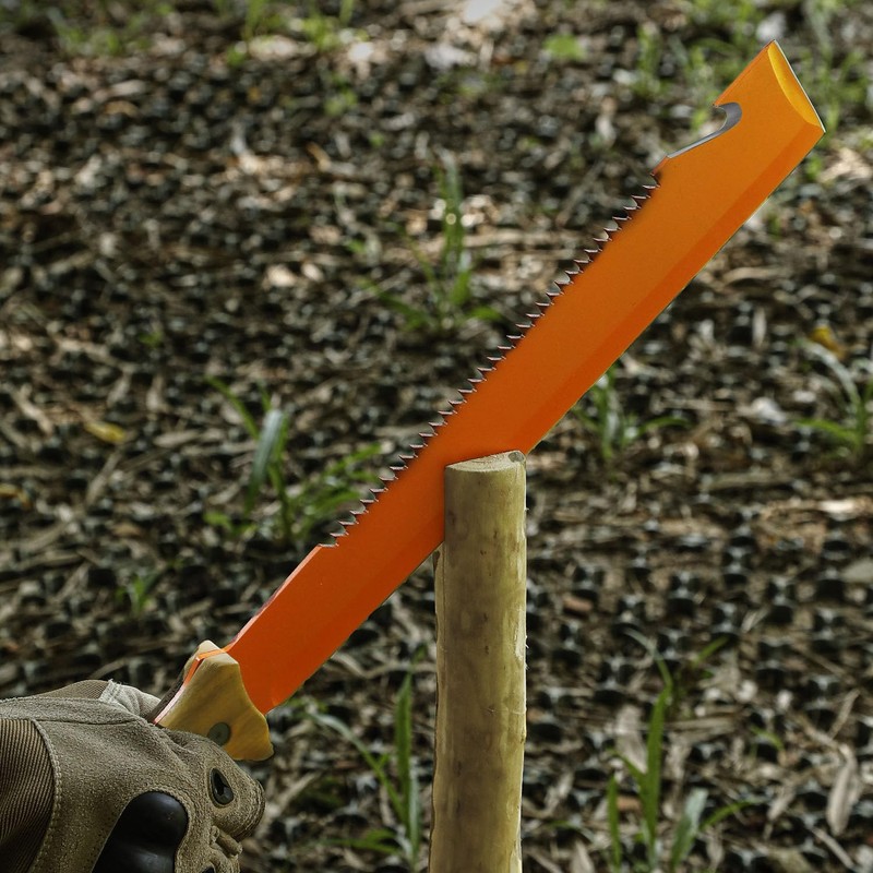 19" Heavy Duty Machete with Saw Orange, Professional Grade All-Purpose