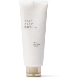 MUJI Mild Scrub Facial Foam 220g – Large Exfoliating Creamy Wash for Deep Cleansing Sensitive Skin