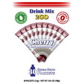 GramZero 2GO Sticks - Cherry, Zero Calorie Sugar Free Drink Mix, Stevia Sweetened, Great For Nutrition Club Loaded Tea To Go Kits