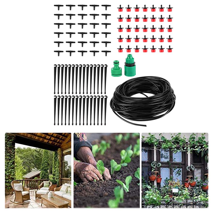 Garden Drip Irrigation System Automatic Watering Nozzles Pipe Kit 30m