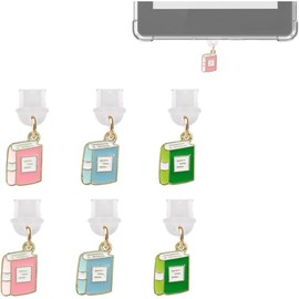 Type C Cover, USB C Cap – Dustproof Protection Cover, Dustproof Cap, Charging Port Cover, Connector Cover, USB-C Port Protector, Dustproof Plug (6-Piece Set, Book-Shaped)