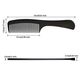 Hair Comb - a Professional Black Carbon Fibre Detangling Hair Comb by Tongtletech, Barber Comb Hairdressing Hair Styling Comb Heat Resistant Anti-static Handgrip Comb for Long, Wet or Curly Hair Comb