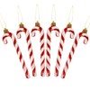 DERAYEE 6 PCS Christmas Glitter Candy Cane Plastic Candy Cane