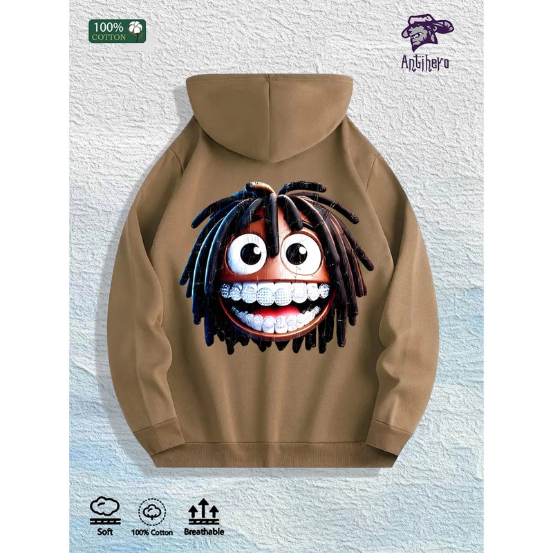 3D Dreadlocks Face Graphic Hoodie 100% Cotton US Warehouse 7