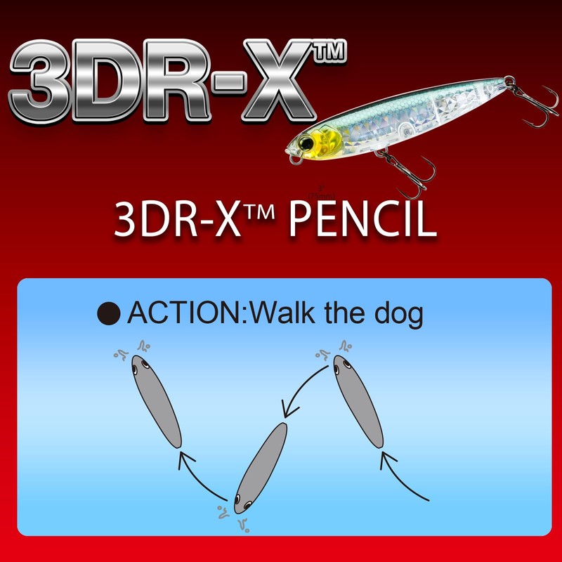 YO-ZURI 3DR-X Pencil Floating 75mm Bus Lure Color: Matte Ghost