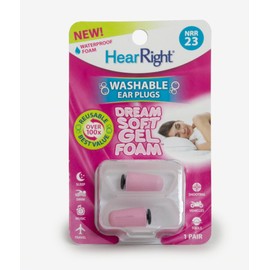 HearRight Dream Soft Ear Plugs Reusable Ear Plugs for Sleeping Foam Ear Plugs for Women (3-Pack)