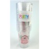 Farm Party Clear Plastic Cups, 12 oz, Pink Barn and