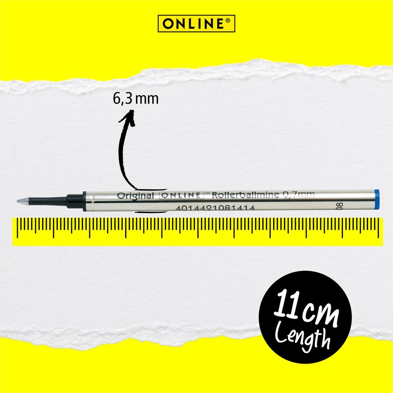 ONLINE Rollerball refill, line width 0.7 mm, ink blue ISO