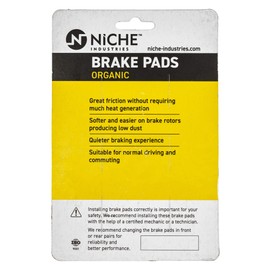 NICHE Brake Pad Set for Honda CRF1000L Goldwing 1800 F6B NC700XD 06436-MCT-016 Parking Organic 2 Pack