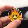 2 Year Sobriety Coin - Alcoholics Anonymous Flame Triangle AA