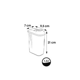 keeeper Schüttdose für Trockenvorräte, Stufenlos verstellbarer Dosierdeckel, BPA-freier Kunststoff, 1,5 l, 11,5 x 7 x 21 cm, Paola, Weiß