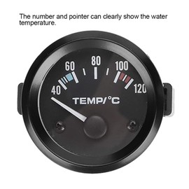 Car Temperature Display with Sensor, DC 12 V Car Water Temperature Display Universal Car Cooling Water Meter Digital Water Temperature Meter Tool, 40-120°C Thread for Sensor