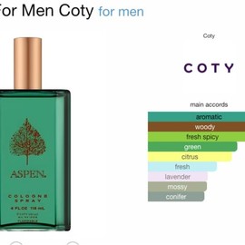 Coty Aspen for Men 4 oz EDC Spray -  Lavender & Orange Blossom Notes, Aromatic Woody Musk Scent,Unisex Fragrance