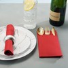 Disposable Linen-Feel Dinner Napkins With Built-in Flatware Pocket, 50-Pack BURGUNDY