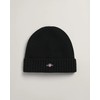 GANT Unisex Shield Wool Beanie Hat, black