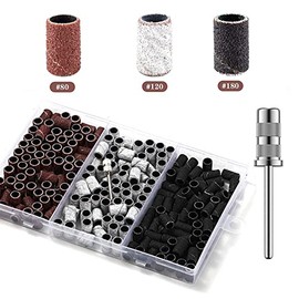 Schleifkappen Nagelfräser 210 Teile mit Nagelbohrern, 80/120/180 Grit, für Nagelpflege, Fußpflege, Maniküre und Pediküre