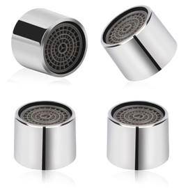 M22 Faucet Aerator, 4 Pieces Kitchen Sink Aerator Faucet Filter with Chrome Brass Housing Internal Thread Water Saving Faucet Aerator with Gasket for Bathroom (22mm)