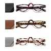 Hubeye 3 Pairs Plastic Retro Half Moon Frame Reading Glasses