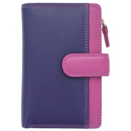 Visconti Rainbow Collection Cayman Leather Purse with RFID Blocking RB97 Berry Multi